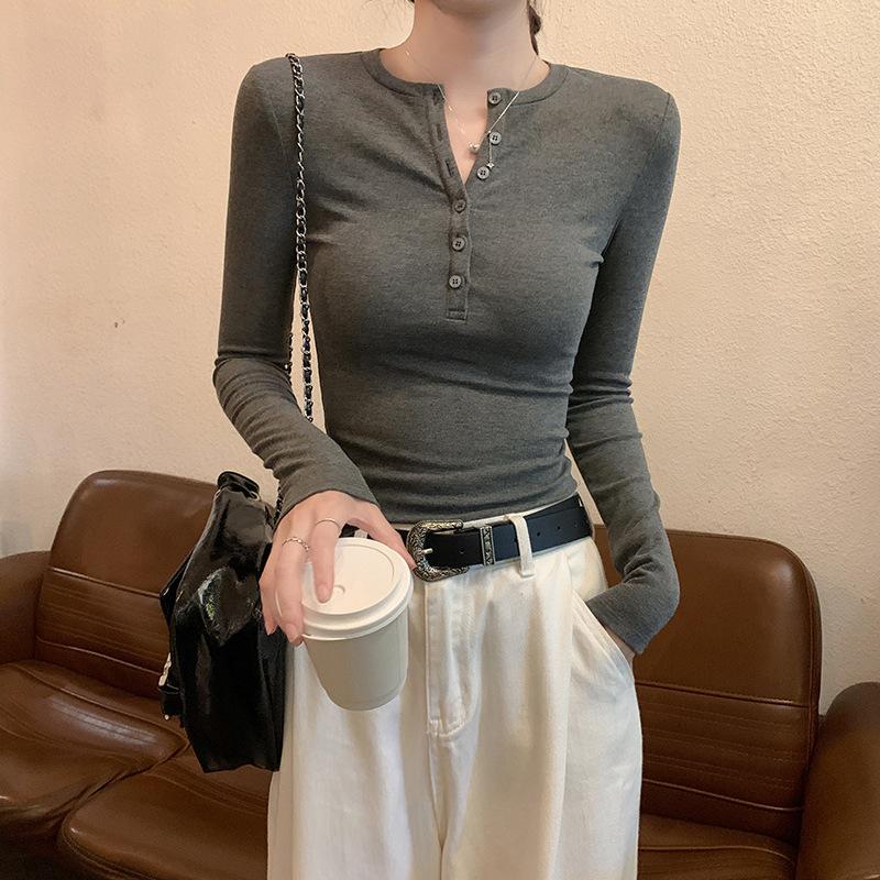 1 * 1 thread 210g, cotton 93% elastane 7% women s spring autumn and winter thin solid color slim-fit crew neck L темно-сірий
1 * 1 thread 210g, cotton 93% elastane 7% women s spring autumn and winter thin solid color slim-fit crew neck L темно-сірий