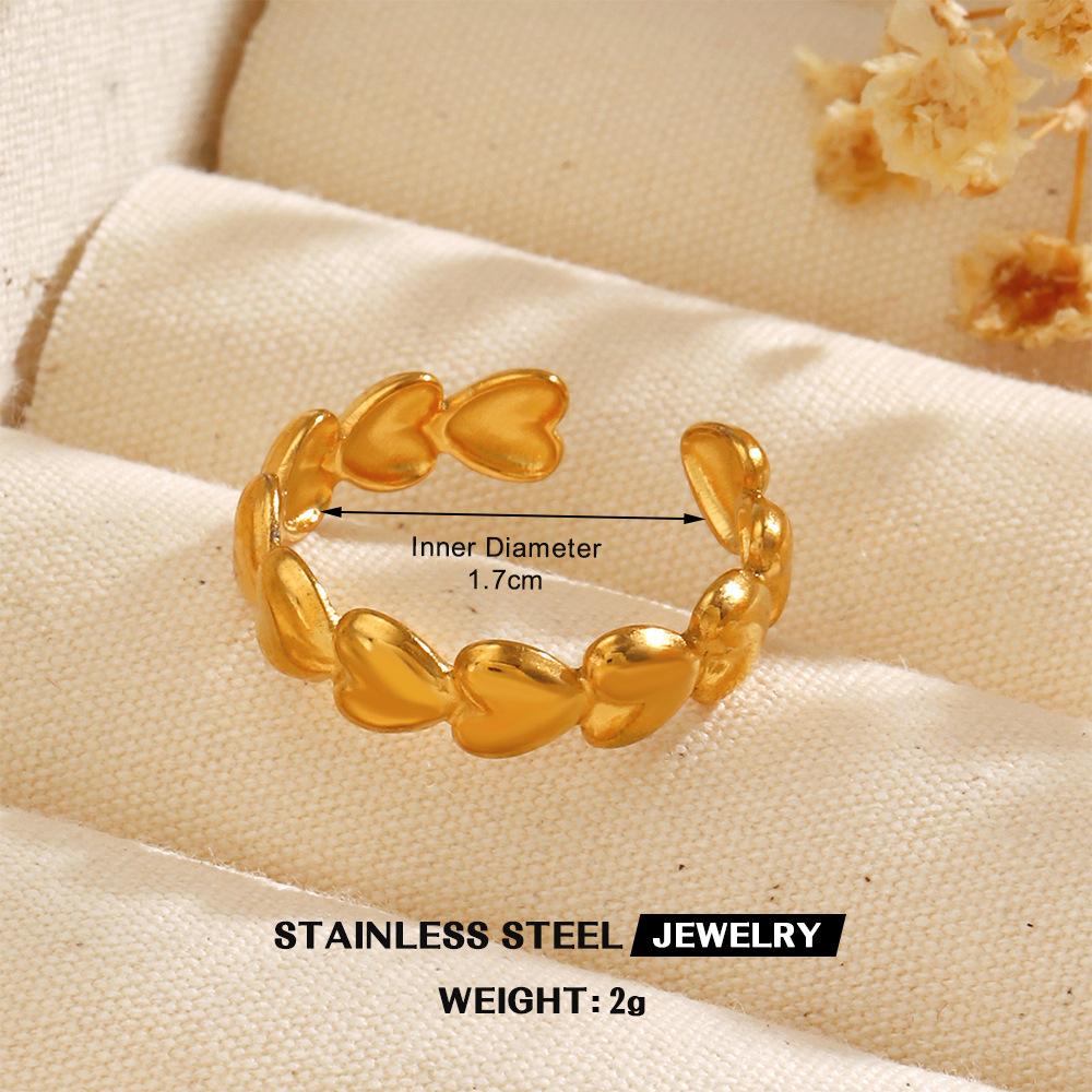 Fashion Heart Open Ring Women Stainless Steel Gold Color Rings Luxury Wedding Band Waterproof Zircon Birthday Gift Wholesale Open
Fashion Heart Open Ring Women Stainless Steel Gold Color Rings Luxury Wedding Band Waterproof Zircon Birthday Gift Wholesale Open