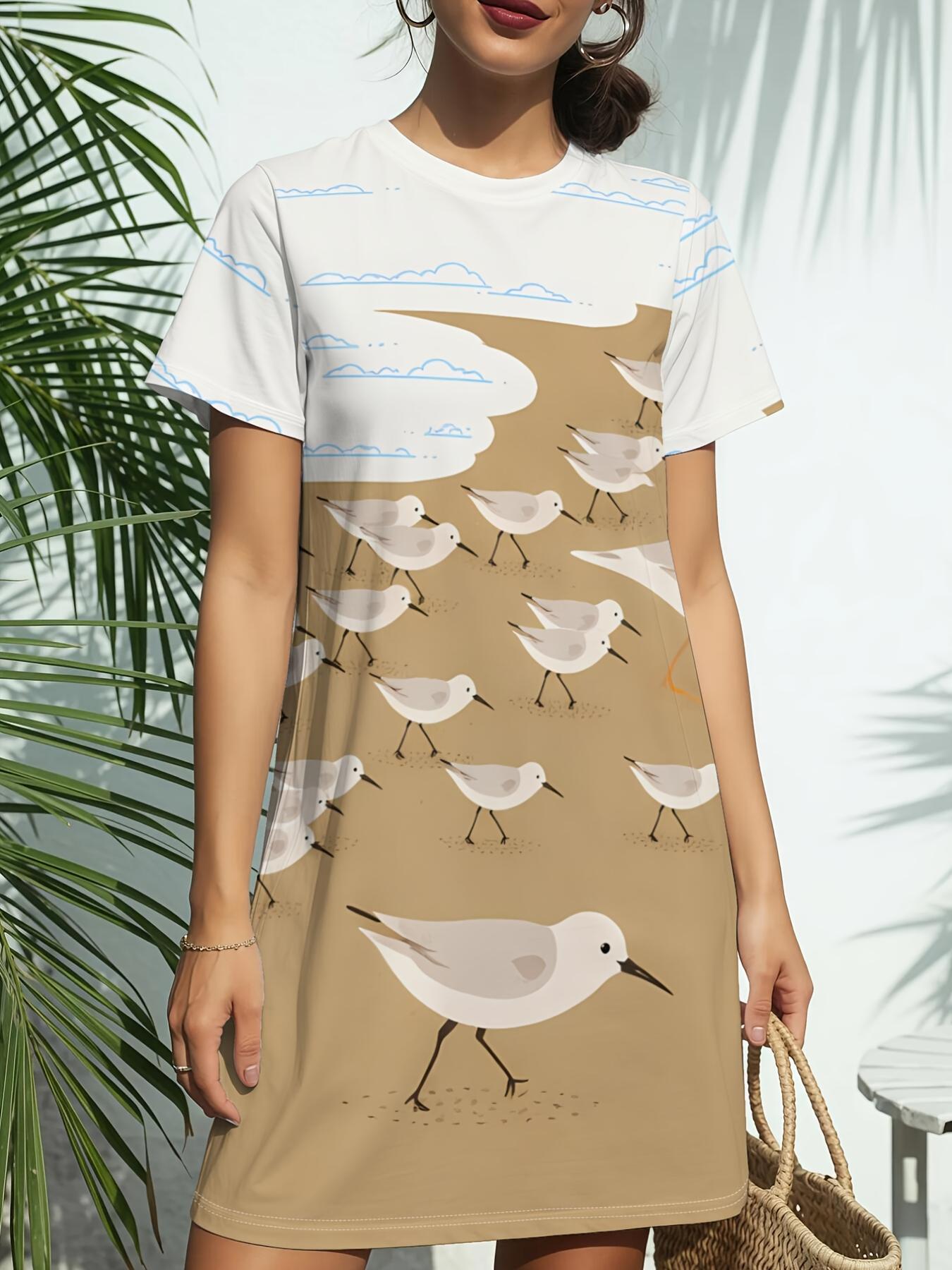 Women s Beach Seagull Print Short-Sleeve T-Shirt Dress - Round Neck Casual Summer Dress with Seagull ; Beach. Regular Fit Tunic Suitable for Daily Wea 9XL дубильна кора
Women s Beach Seagull Print Short-Sleeve T-Shirt Dress - Round Neck Casual Summer Dress with Seagull ; Beach. Regular Fit Tunic Suitable for Daily Wea 9XL дубильна кора