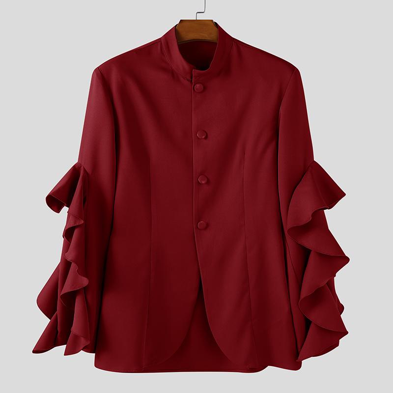 INCERUN Oversized Men Long Sleeve Ruffled Buttons Splits Hem Shirts Casual Tops L червоний
INCERUN Oversized Men Long Sleeve Ruffled Buttons Splits Hem Shirts Casual Tops L червоний
