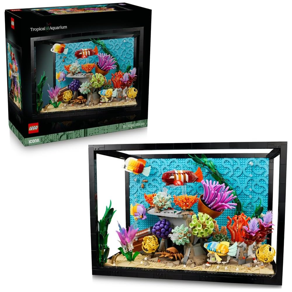 LEGO Icons Tropical Fish Tank Toy 10366 Building Blocks for Home Decor Gift for Men and Women
LEGO Icons Tropical Fish Tank Toy 10366 Building Blocks for Home Decor Gift for Men and Women