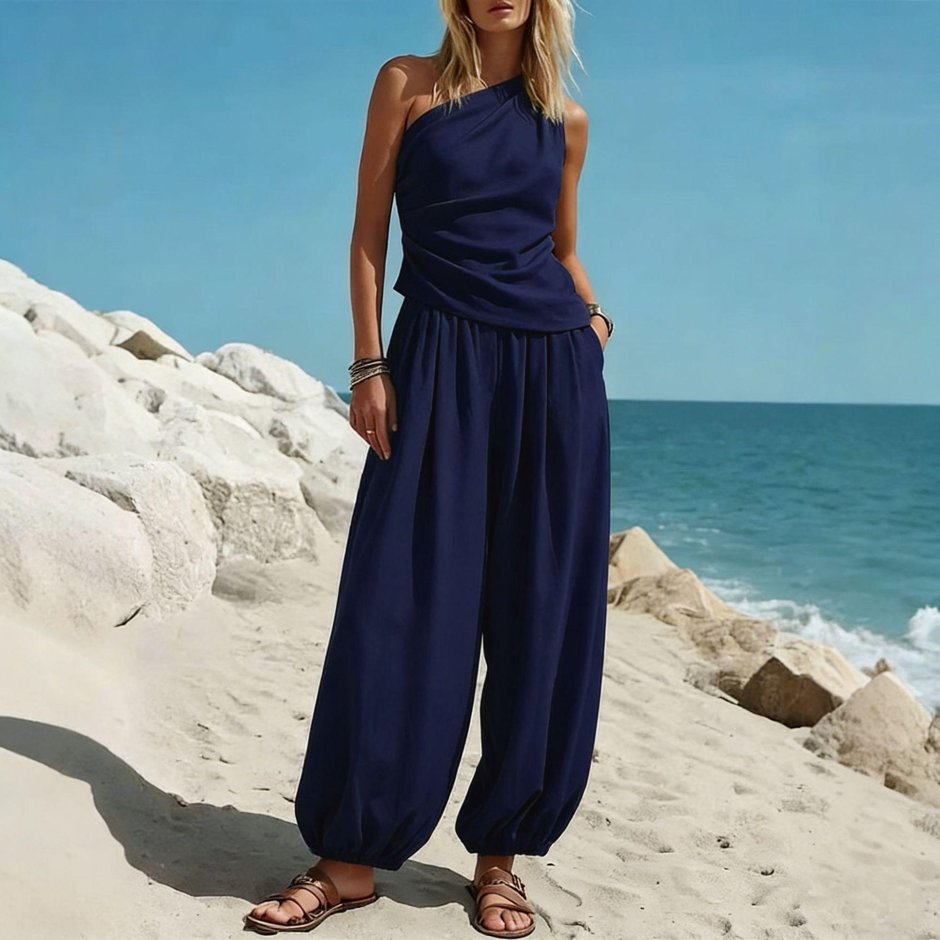 Womens Multi-Color Casual Two-Piece Set Off Shoulder Top with Loose Wide Leg Pants XXXL Темно-синій
Womens Multi-Color Casual Two-Piece Set Off Shoulder Top with Loose Wide Leg Pants XXXL Темно-синій