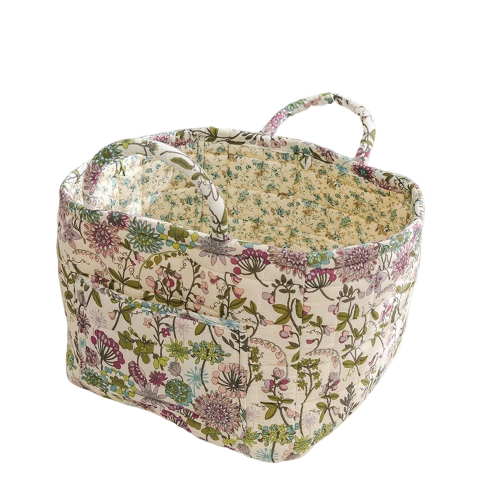 Quilted Fabric Storage Basket with Dual Handles Hexagonal Structure Floral Patterned Organizer for Home Office Use One Size
Quilted Fabric Storage Basket with Dual Handles Hexagonal Structure Floral Patterned Organizer for Home Office Use One Size