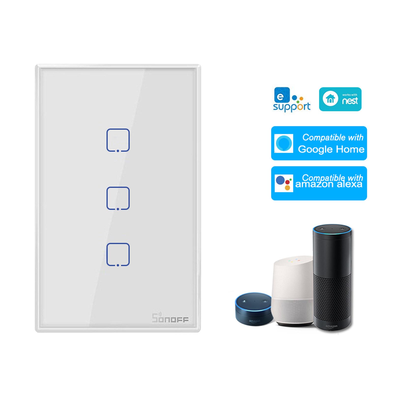 SONOFF T2US3C-TX 3 Gang Smart WiFi настенный выключатель 433 МГц RF дистанционное управление через приложение/сенсорное управление
SONOFF T2US3C-TX 3 Gang Smart WiFi настенный выключатель 433 МГц RF дистанционное управление через приложение/сенсорное управление