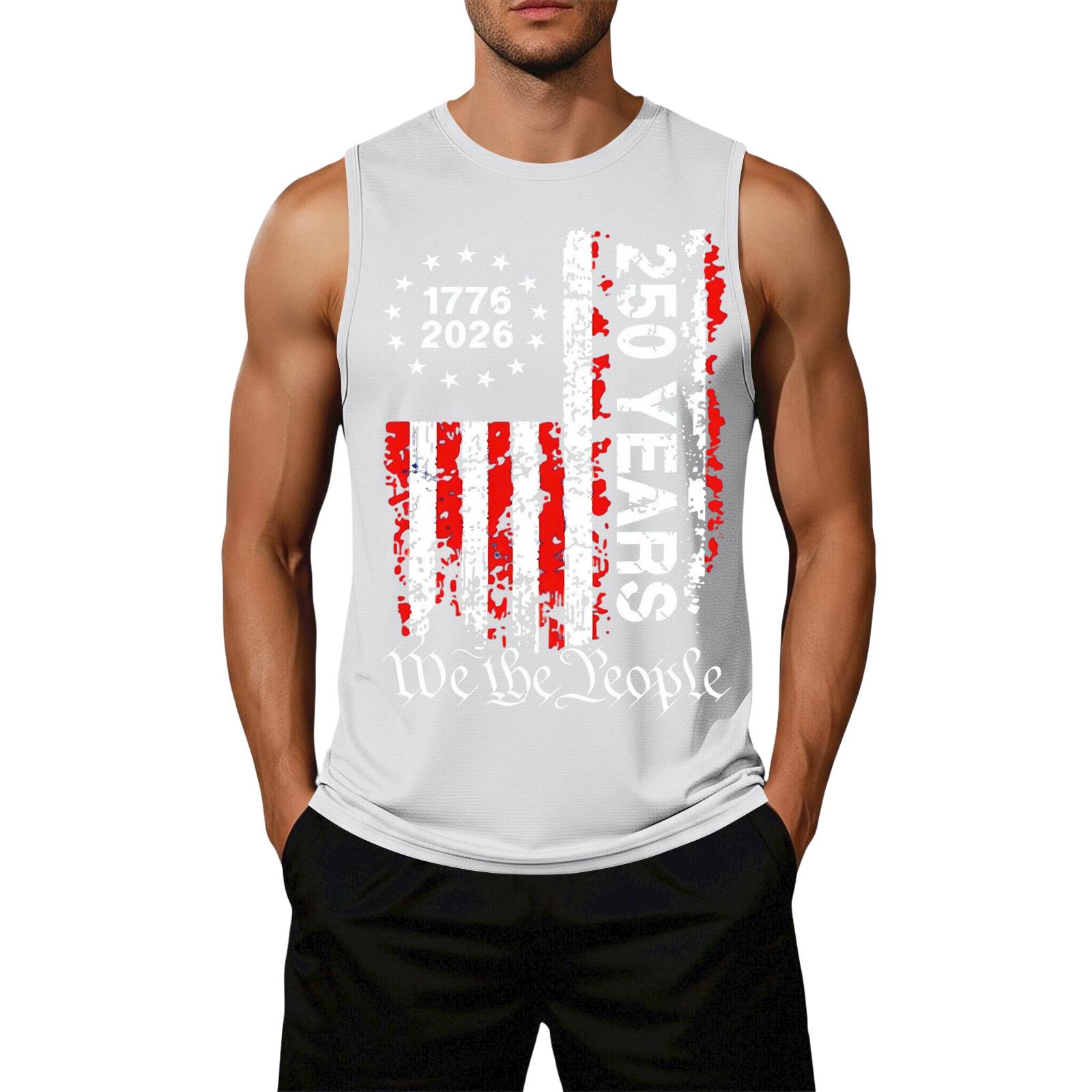 Men s Loose Fit Casual Sleeveless Top Flag Print Graphic Design Lightweight Summer Vest Shirt Suitable for Everyday Wear M білий
Men s Loose Fit Casual Sleeveless Top Flag Print Graphic Design Lightweight Summer Vest Shirt Suitable for Everyday Wear M білий