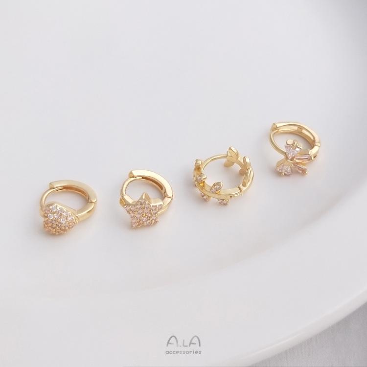 14K Gold-filled Zirconia Branch Star Heart Bow Ear Cuffs - Fashionable Light Luxury Earrings
14K Gold-filled Zirconia Branch Star Heart Bow Ear Cuffs - Fashionable Light Luxury Earrings