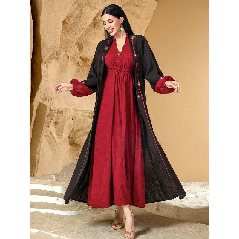 Middle East New Arrival Fashion Hand-Stitched Diamond Robe Dress Two-piece Set Hand Sewn Diamond Dress Red S
Middle East New Arrival Fashion Hand-Stitched Diamond Robe Dress Two-piece Set Hand Sewn Diamond Dress Red S