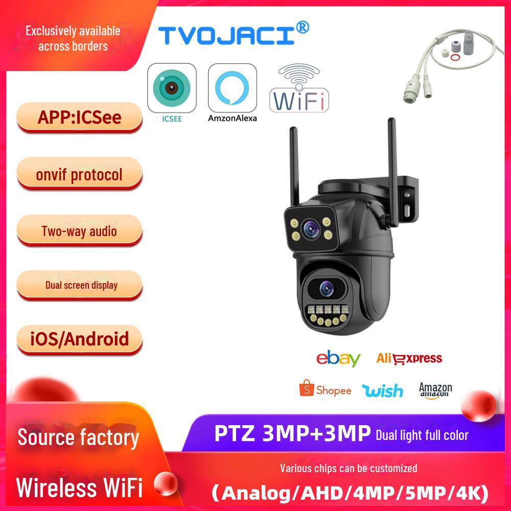 360-градусна бездротова Wi-Fi камера нічного бачення з подвійним об єктивом, повнокольоровим і голосовим інтеркомом 3 million + 3 million
360-градусна бездротова Wi-Fi камера нічного бачення з подвійним об єктивом, повнокольоровим і голосовим інтеркомом 3 million + 3 million