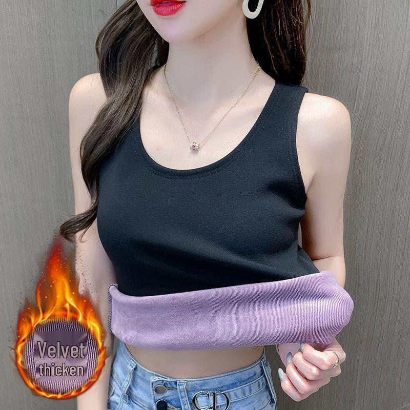 Women s Winter Fleece-Lined Ribbed Cropped Tank: Slim Fit, Round Neck, Wide Shoulders, Thick and Warm Base Layer. One Size (70-110 jin)
Women s Winter Fleece-Lined Ribbed Cropped Tank: Slim Fit, Round Neck, Wide Shoulders, Thick and Warm Base Layer. One Size (70-110 jin)