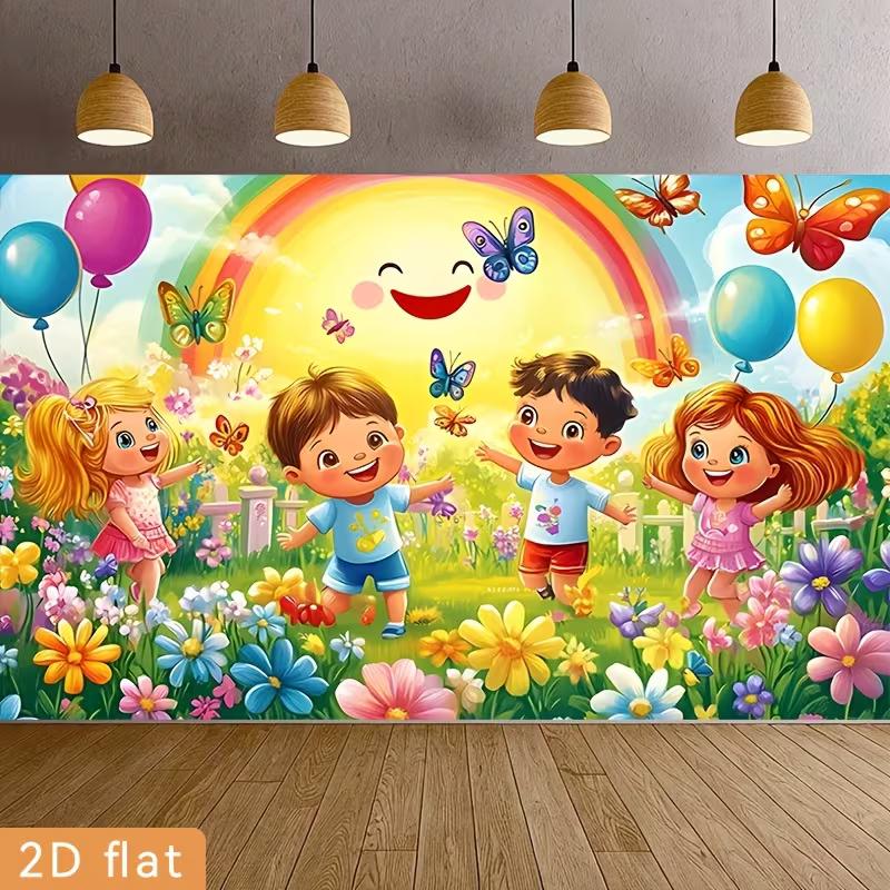 2D Kids Flower Garden Backdrop Rainbow Sun & Children Photography Background 47.2x31.5inch/120*80cm
2D Kids Flower Garden Backdrop Rainbow Sun & Children Photography Background 47.2x31.5inch/120*80cm