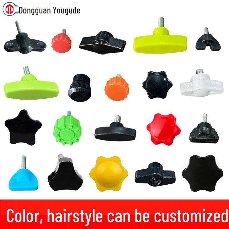 Нержавеющая сталь 304 Пятилепестковый цветок сливы Ручная затяжка Ручка с резиновым покрытием Винт M68 M6x10