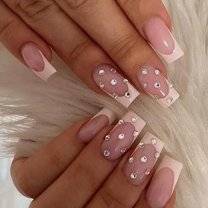 Nail Patch Wear Nail Pink French Rhinestone False Nail Nail Sticker Wear press on nails
Nail Patch Wear Nail Pink French Rhinestone False Nail Nail Sticker Wear press on nails