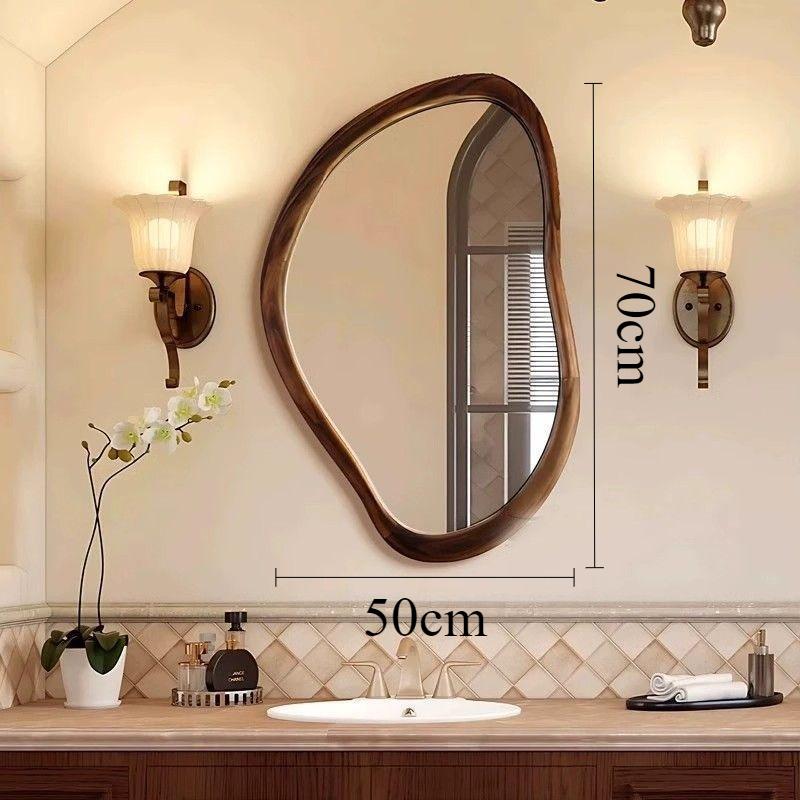 Walnut Wood Bathroom Mirror Retro Bath Mirrors Household Dressing Table Modern Ornament Bedroom Luxury Wall Mounted Accessories
Walnut Wood Bathroom Mirror Retro Bath Mirrors Household Dressing Table Modern Ornament Bedroom Luxury Wall Mounted Accessories