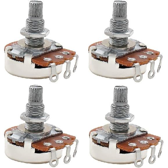 4Pcs guitar potentiometer 500k, Audio Volume Taper Pots for Electric Guitar or Bass Guitar (Short 15mm Shaft A500K B500K) Long 18mm Shaft A250K B25
4Pcs guitar potentiometer 500k, Audio Volume Taper Pots for Electric Guitar or Bass Guitar (Short 15mm Shaft A500K B500K) Long 18mm Shaft A250K B25