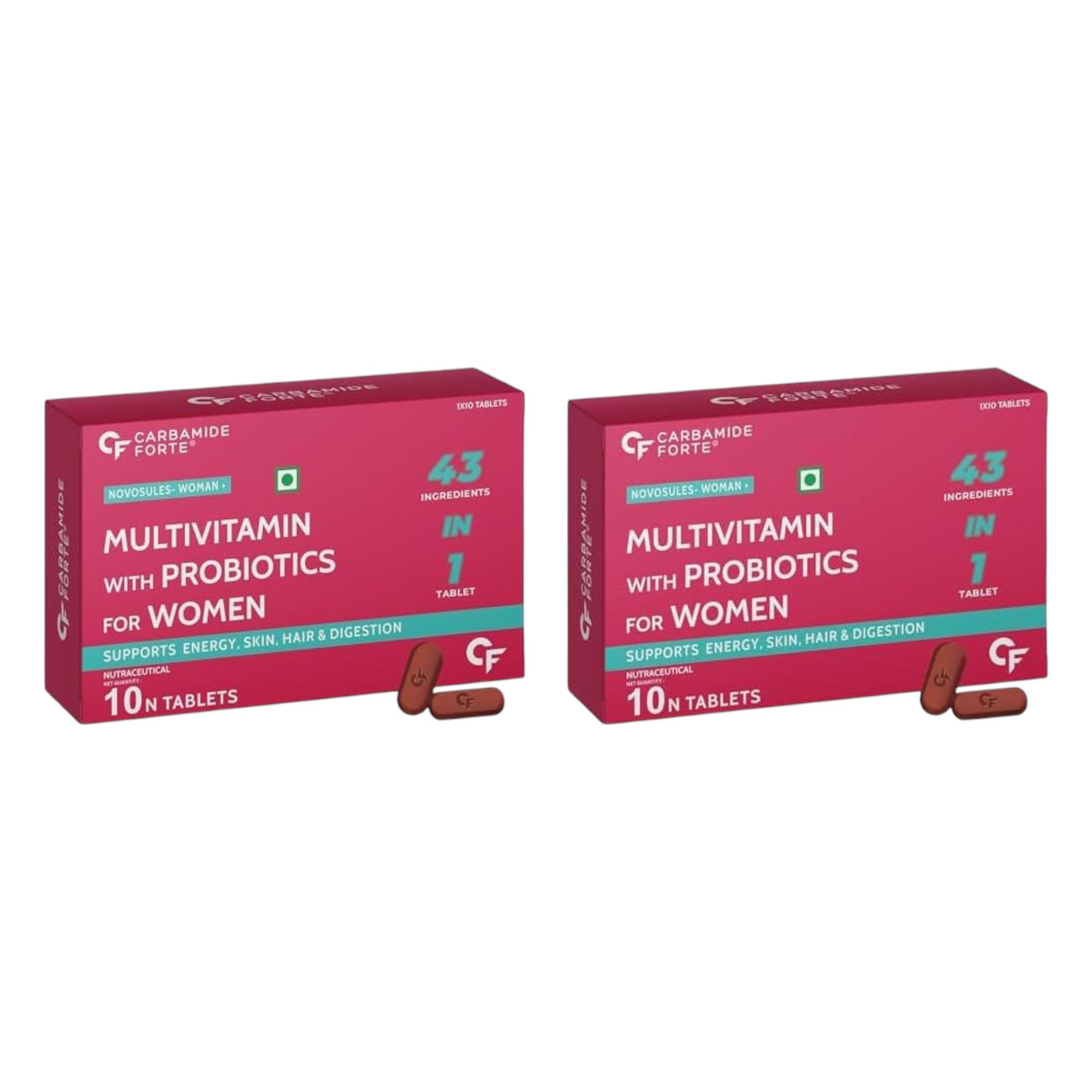 Carbamide Forte Multivitamin for Women with 43 Ingredients Veg Tablets 10 Capsules X 2 Pack Boost Vitality
Carbamide Forte Multivitamin for Women with 43 Ingredients Veg Tablets 10 Capsules X 2 Pack Boost Vitality