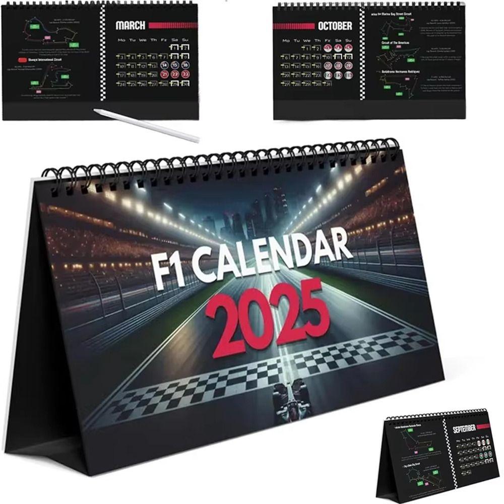 Paper F1 2025 Desktop Calendar Home Decoration Racing Calendar for Motorsport Enthusiasts 
Paper F1 2025 Desktop Calendar Home Decoration Racing Calendar for Motorsport Enthusiasts