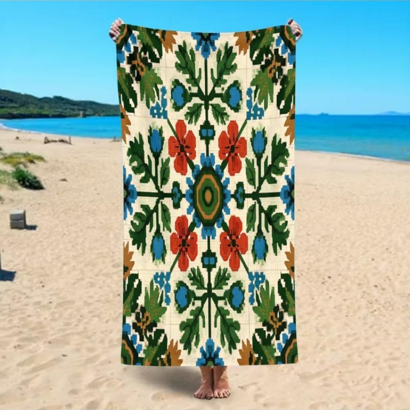 1 Large Beach Towel | Colorful Tile Pattern with Red, Blue, Green Flowers | Ideal for Indoor/Outdoor Use, Summer Holiday Gift W30*H60(CM)
1 Large Beach Towel | Colorful Tile Pattern with Red, Blue, Green Flowers | Ideal for Indoor/Outdoor Use, Summer Holiday Gift W30*H60(CM)