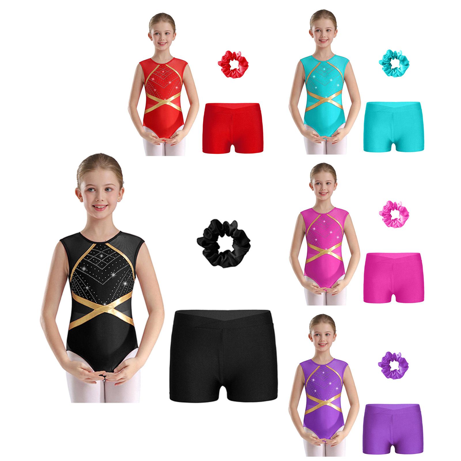 Kids Girls Gymnastics Outfit Keyhole Back Patchwork Sleeveless Glittery Rhinestones Leotard with V-front Waistband Shorts Hair Tie Headwear 5-6 Years чорний
Kids Girls Gymnastics Outfit Keyhole Back Patchwork Sleeveless Glittery Rhinestones Leotard with V-front Waistband Shorts Hair Tie Headwear 5-6 Years чорний