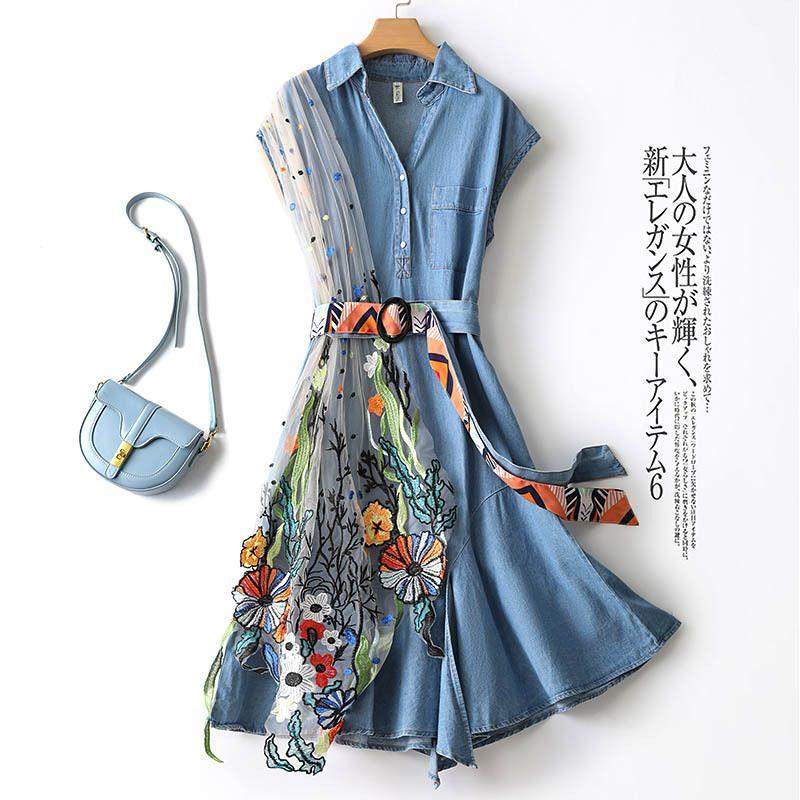 Экспорт Внешняя Торговля Ретро Похудение Джинсовое Платье Сетка Blue S
Экспорт Внешняя Торговля Ретро Похудение Джинсовое Платье Сетка Blue S