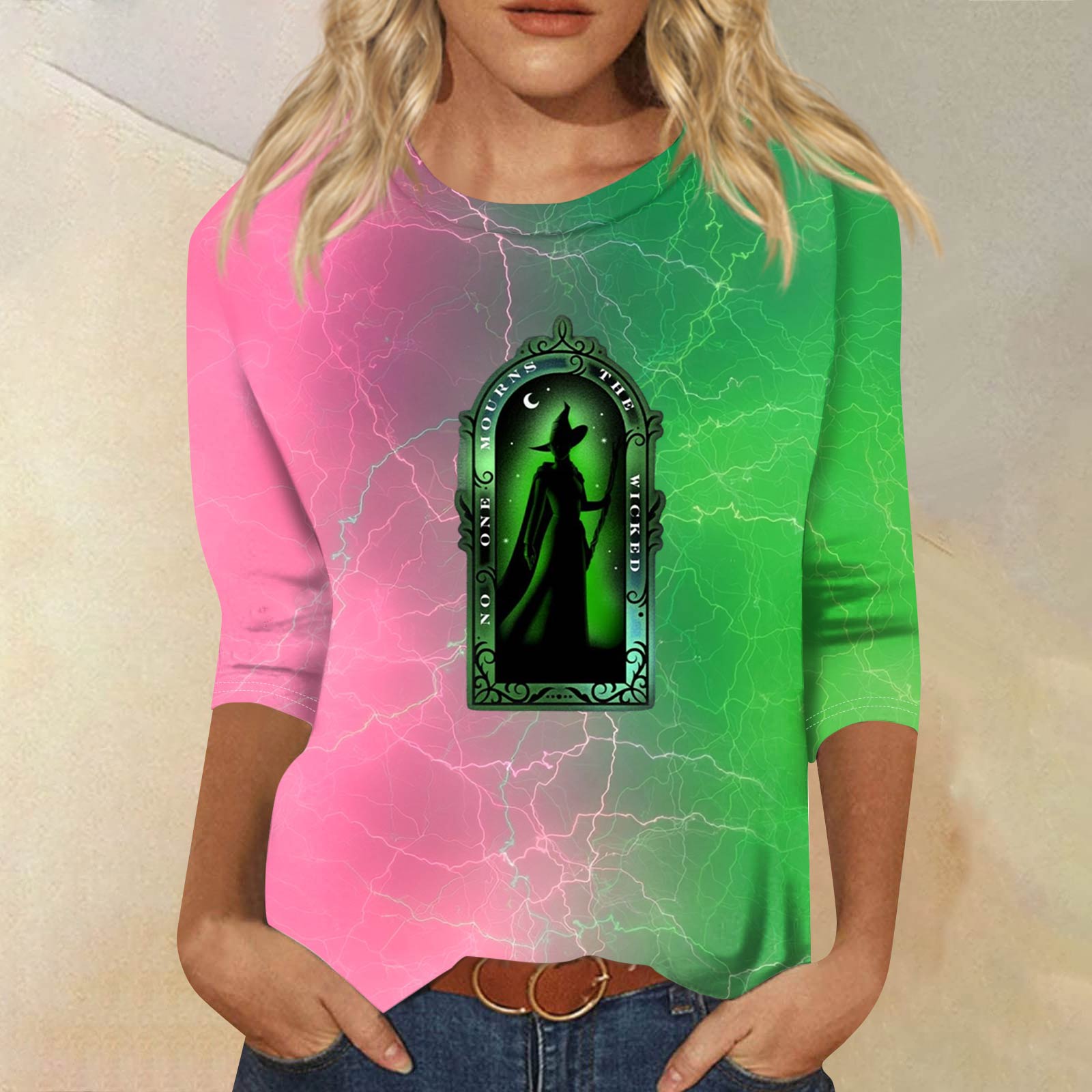 Женский модный повседневный топ с принтом, рукавом три четверти и круглым вырезом XL
Женский модный повседневный топ с принтом, рукавом три четверти и круглым вырезом XL