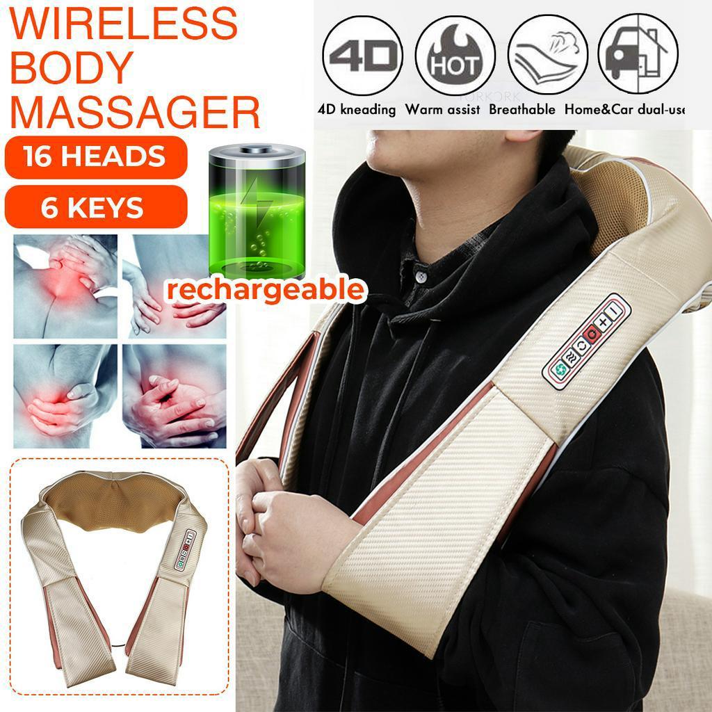 Беспроводной перезаряжаемый массажер для шеи и плеч 100-220 В, шиацу-массаж, 3D-узлы, двунаправленное вращение, опциональный нагрев
Беспроводной перезаряжаемый массажер для шеи и плеч 100-220 В, шиацу-массаж, 3D-узлы, двунаправленное вращение, опциональный нагрев