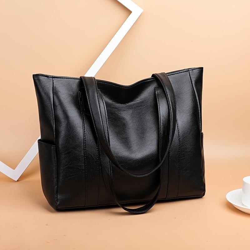 1pc Spacious PU Solid Color Shoulder Bag - Durable, Zipper Portable Double Handle Tote Bag with Large Capacity - Perfect Commute чёрный
1pc Spacious PU Solid Color Shoulder Bag - Durable, Zipper Portable Double Handle Tote Bag with Large Capacity - Perfect Commute чёрный