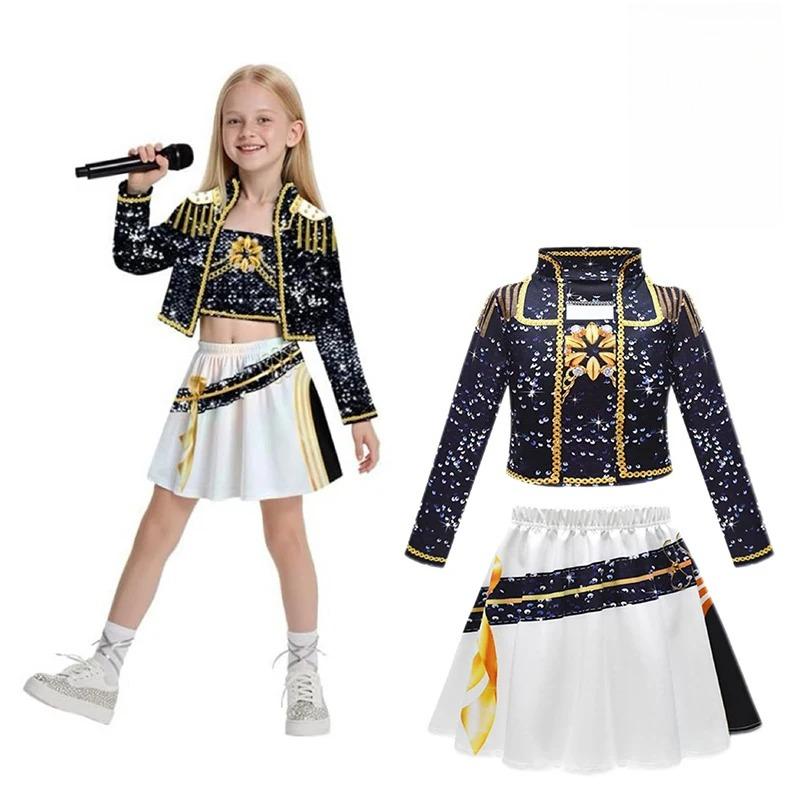 Костюми для сцени Mira Rumi Zoey для дітей, Чорний костюм, Форма для дівчат, Вечірка на Хелловін, Рольові ігри, Костюми з принтами 160cm
Костюми для сцени Mira Rumi Zoey для дітей, Чорний костюм, Форма для дівчат, Вечірка на Хелловін, Рольові ігри, Костюми з принтами 160cm