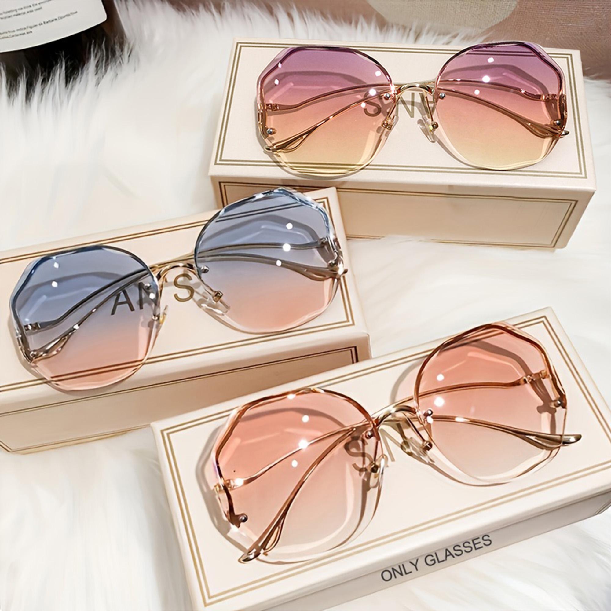 3pcs Trendy Oversized Rimless Sunglasses Vintage Gradient Sun Glasses Beach Shades Beach Eyewear Accessories for Women Men
3pcs Trendy Oversized Rimless Sunglasses Vintage Gradient Sun Glasses Beach Shades Beach Eyewear Accessories for Women Men