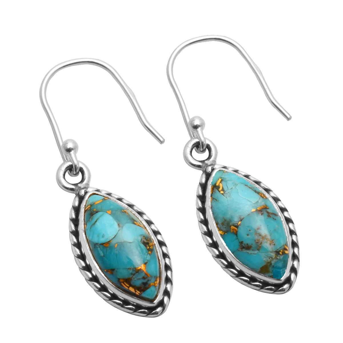 Copper Turquoise Gemstone Earrings Solid 925 Sterling Silver Handmade Earrings Jewelry Gift For Women And Girls E-3736
Copper Turquoise Gemstone Earrings Solid 925 Sterling Silver Handmade Earrings Jewelry Gift For Women And Girls E-3736
