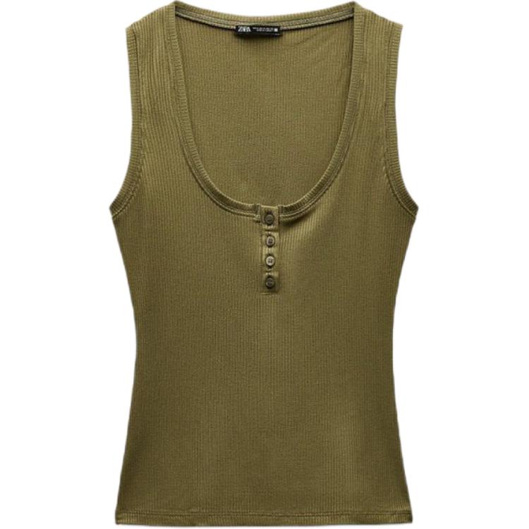 Zara Solid Color Simple U-Neck Sleeveless Pullover Vest Women tops Green 5039634-505 S
Zara Solid Color Simple U-Neck Sleeveless Pullover Vest Women tops Green 5039634-505 S