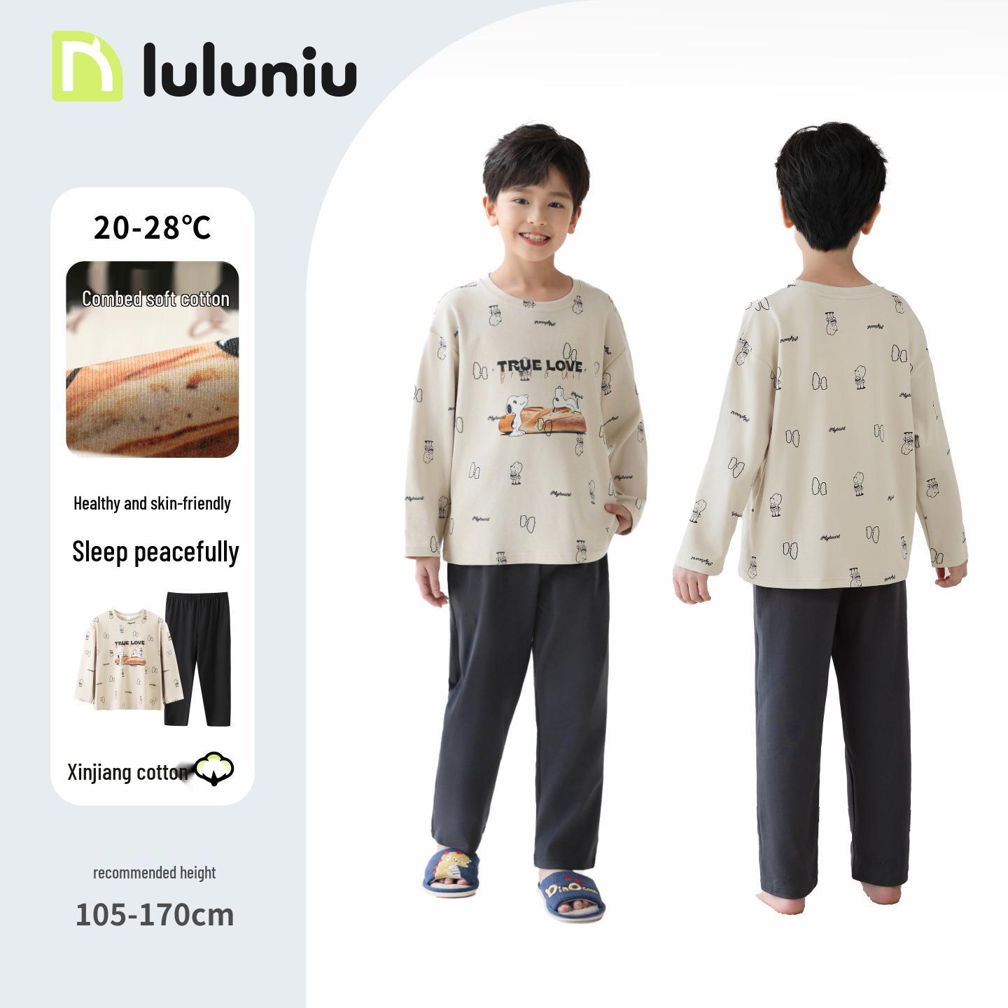 Комплект хлопковой пижамы с длинным рукавом Lulu Cow Boys - Мультяшный круглый вырез для весны и осени 110cm - Height 105-115cm
Комплект хлопковой пижамы с длинным рукавом Lulu Cow Boys - Мультяшный круглый вырез для весны и осени 110cm - Height 105-115cm