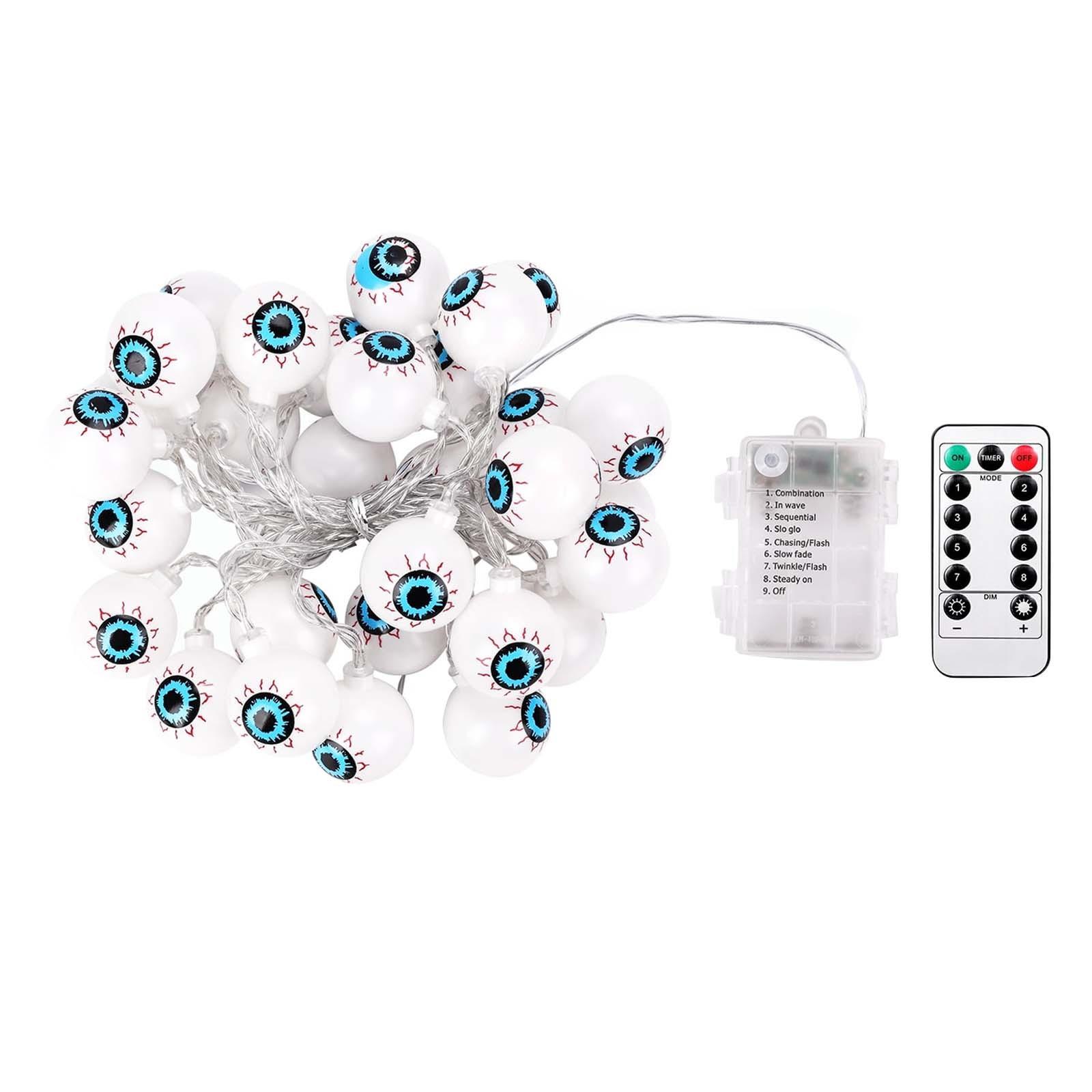 30LED Halloween eyeball string lights 8 modes of lights and remote control waterproof battery
30LED Halloween eyeball string lights 8 modes of lights and remote control waterproof battery