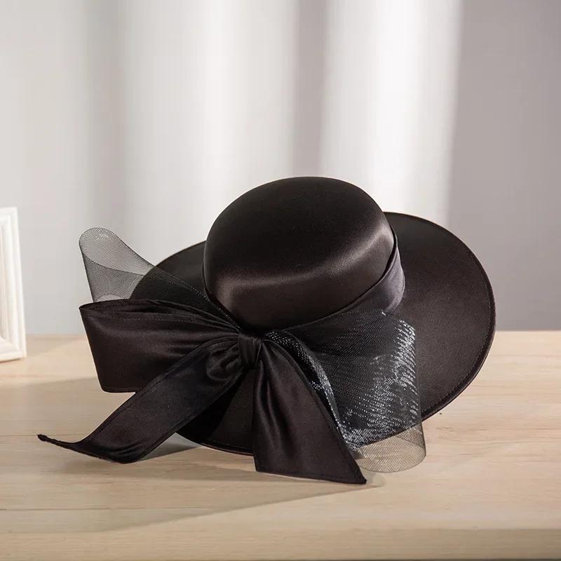 French Style Satin Bow Women s Hat - Elegant Wedding Fedora & Sun Hat for Banquet Bridal Party чорний
French Style Satin Bow Women s Hat - Elegant Wedding Fedora & Sun Hat for Banquet Bridal Party чорний
