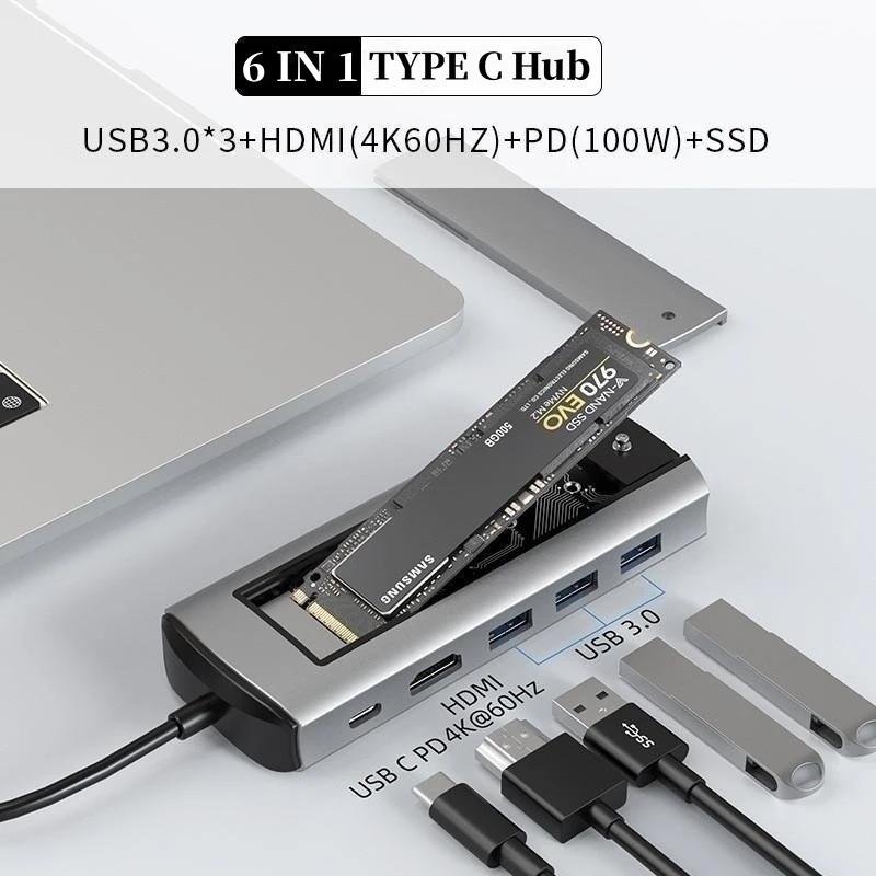 Док-станция-концентратор USB C 6 в 1 с функцией хранения на жестком диске от типа C до 4K при 60 Гц HDMI PD 100 Вт Разветвитель USB 3.0, совместимый с MacBook Pro Air M1 M2
Док-станция-концентратор USB C 6 в 1 с функцией хранения на жестком диске от типа C до 4K при 60 Гц HDMI PD 100 Вт Разветвитель USB 3.0, совместимый с MacBook Pro Air M1 M2