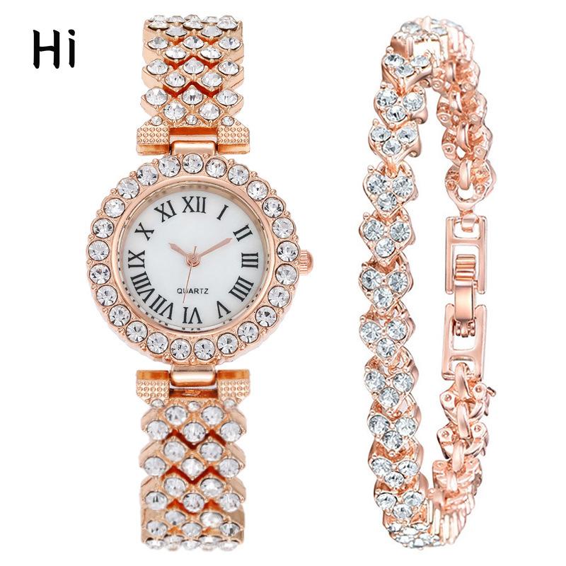 Модные женские часы с бриллиантами, женские часы, римские кварцевые часы, браслет 
Модные женские часы с бриллиантами, женские часы, римские кварцевые часы, браслет
