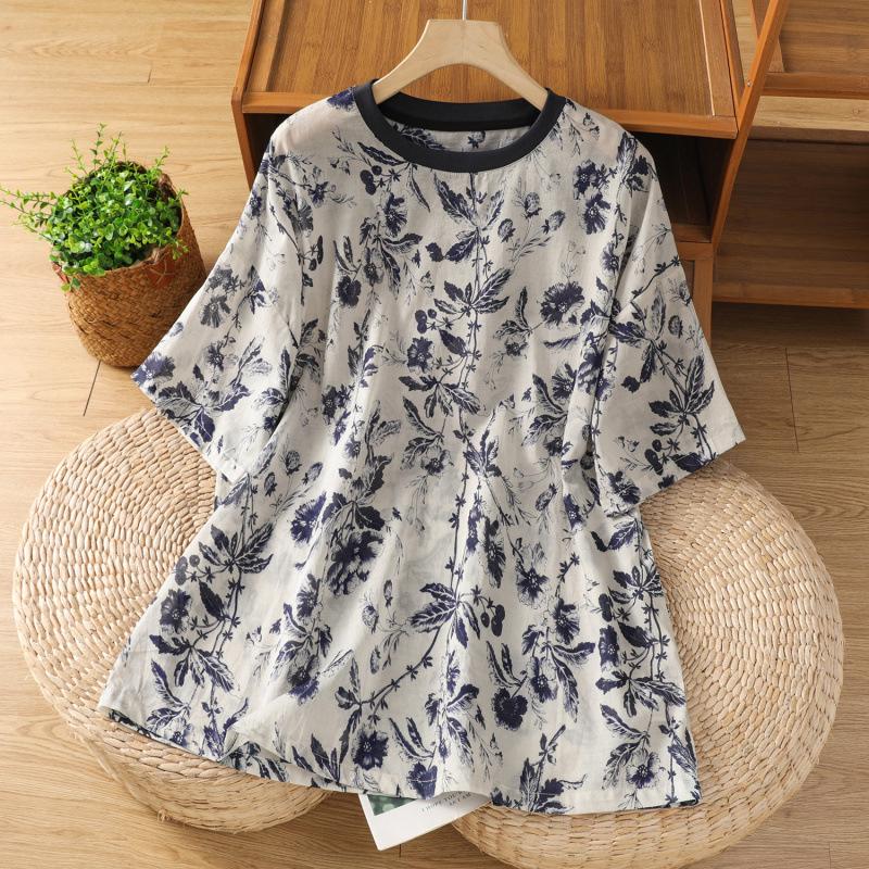 Women s Retro Print Loose Casual Cotton Short Sleeve T-Shirt - Summer Lazy Style Top M
Women s Retro Print Loose Casual Cotton Short Sleeve T-Shirt - Summer Lazy Style Top M