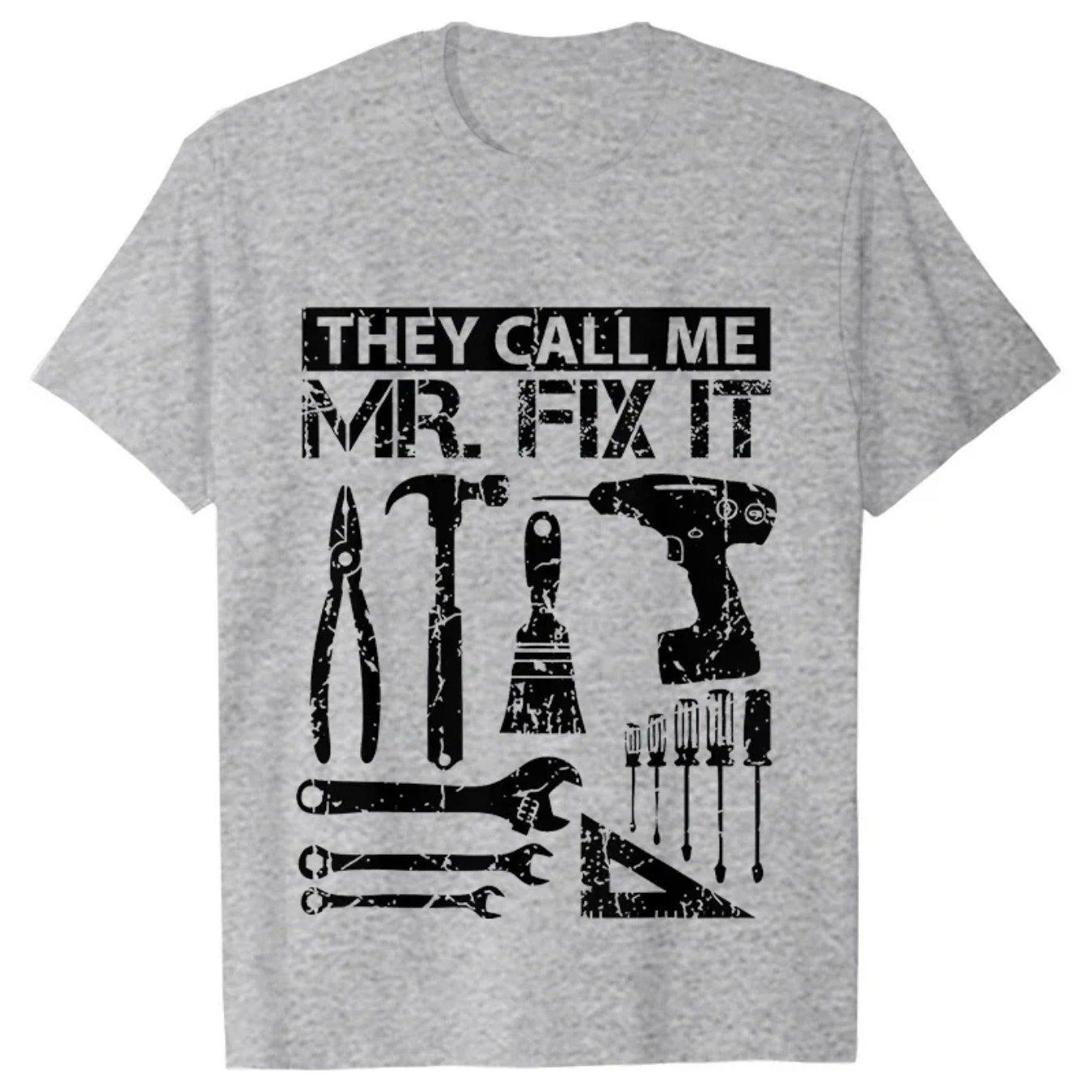 Mr Fix It Graphic Tee Plus Size Cotton Casual T-Shirt for Handyman Repairman Dad - Stretch Fabric Round Neck Men Clothing 4XL
Mr Fix It Graphic Tee Plus Size Cotton Casual T-Shirt for Handyman Repairman Dad - Stretch Fabric Round Neck Men Clothing 4XL