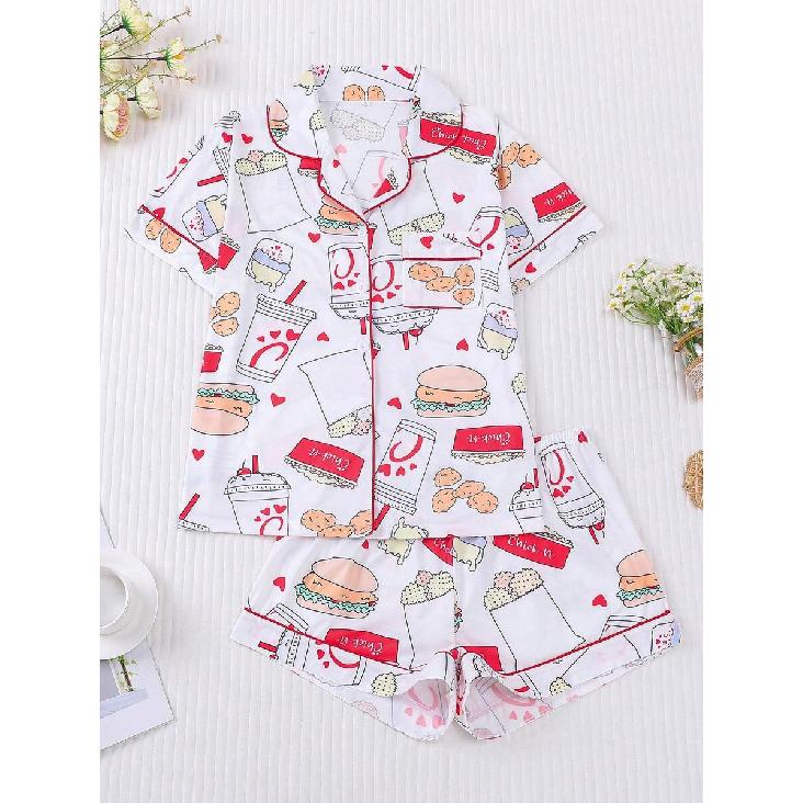 Women s Stylish Two-Piece Pajama & Loungewear Set featuring a Hamburger and Cola Print—includes a short-sleeve, stand-collar top and loose-fitting XL білий
Women s Stylish Two-Piece Pajama & Loungewear Set featuring a Hamburger and Cola Print—includes a short-sleeve, stand-collar top and loose-fitting XL білий