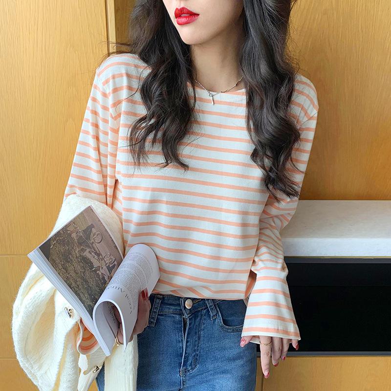 Полосатая футболка с длинными рукавами для женщин, новая свободная хлопковая внутренняя рубашка в корейском стиле на весну и осень, универсальный топ с круглым вырезом на раннюю осень XL
Полосатая футболка с длинными рукавами для женщин, новая свободная хлопковая внутренняя рубашка в корейском стиле на весну и осень, универсальный топ с круглым вырезом на раннюю осень XL