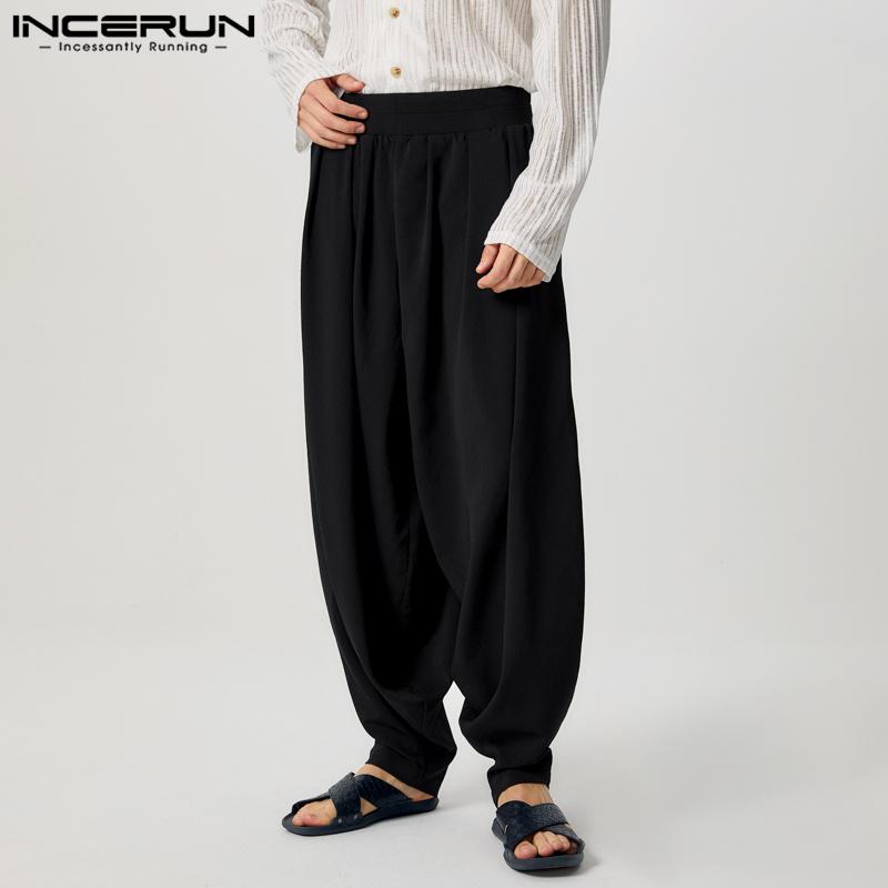 INCERUN Мужские тонкие брюки-шаровары с заниженным шаговым швом, длинные, с высокой талией, мешковатые брюки чёрный
INCERUN Мужские тонкие брюки-шаровары с заниженным шаговым швом, длинные, с высокой талией, мешковатые брюки чёрный