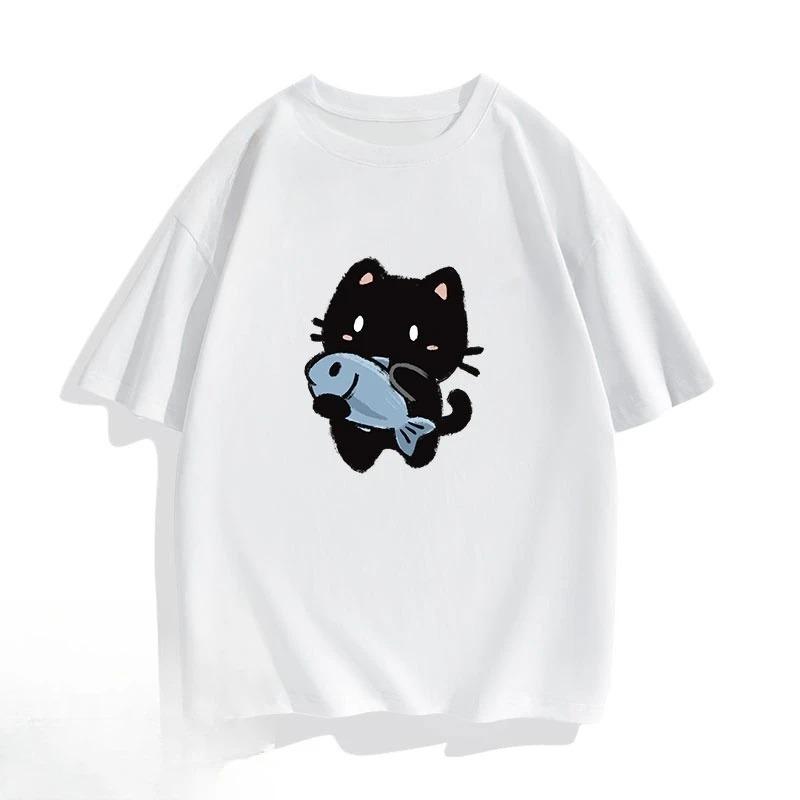 Print Couple T Shirt Short Sleeve O Neck Tshirt Women Unisex Tee Shirt Tops Cute Tiddler and Kitten Print Tshirts Funny Shirt S
Print Couple T Shirt Short Sleeve O Neck Tshirt Women Unisex Tee Shirt Tops Cute Tiddler and Kitten Print Tshirts Funny Shirt S