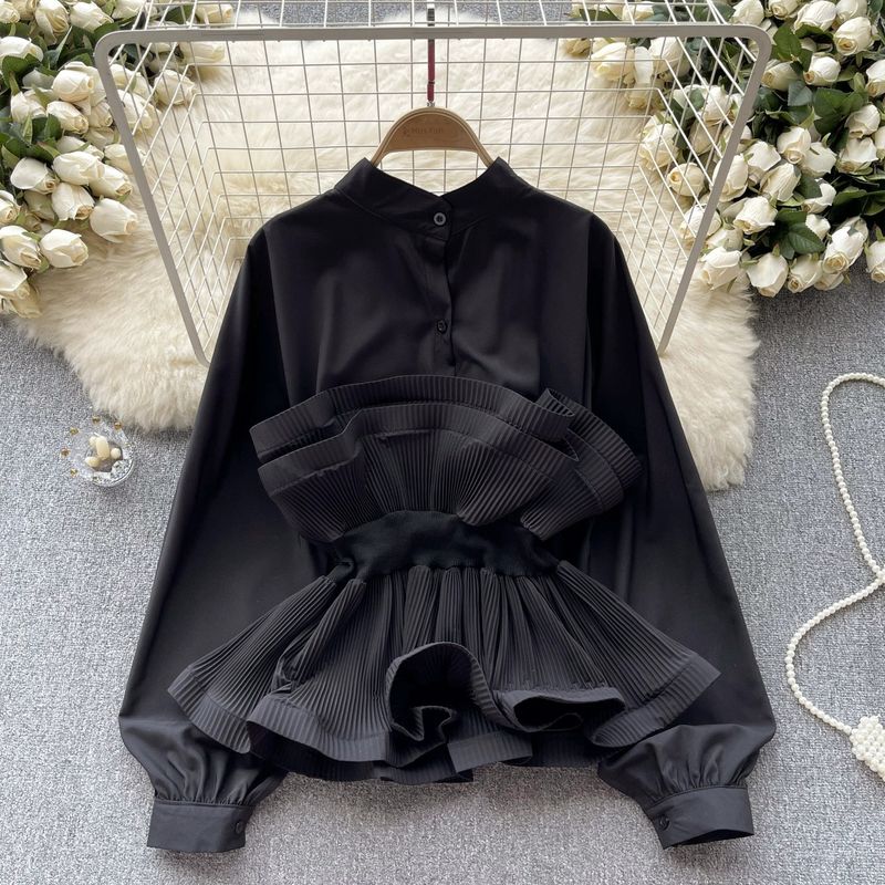 Socialite Puff Sleeves Autumn Waist Trimming Ruffles Shirt Black One size
Socialite Puff Sleeves Autumn Waist Trimming Ruffles Shirt Black One size