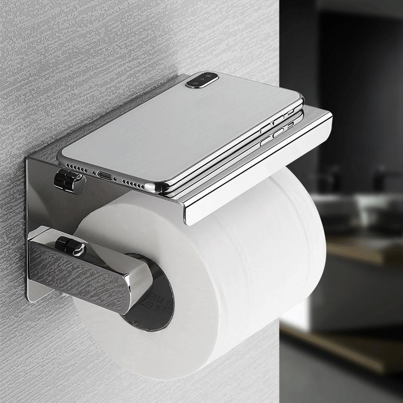 K56 304 Stainless Steel Toilet Paper Holder with Phone Shelf Roll Paper Dispenser Multipurpose Tissue Stand Type A
K56 304 Stainless Steel Toilet Paper Holder with Phone Shelf Roll Paper Dispenser Multipurpose Tissue Stand Type A