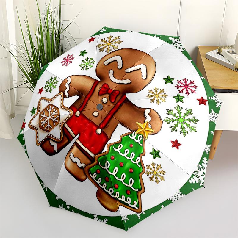 Gingerbread Man Themed Travel Umbrella 8 Ribs Automatic Opening and Closing, Portable Folding Design, Compact and Stylish Umbrella Suitable
Gingerbread Man Themed Travel Umbrella 8 Ribs Automatic Opening and Closing, Portable Folding Design, Compact and Stylish Umbrella Suitable