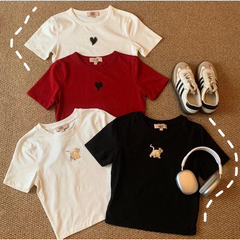 VM Чистый Юань Летняя Милая Девушка Сердце и Котенок Плечо Короткий Короткий Рукав Футболка Red (Love Flaw XS
VM Чистый Юань Летняя Милая Девушка Сердце и Котенок Плечо Короткий Короткий Рукав Футболка Red (Love Flaw XS