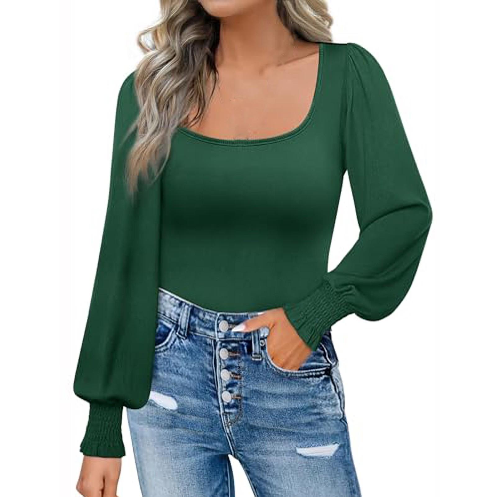 Женская мода свитшот с круглым вырезом, топы с длинным рукавом, плиссированные рубашки, повседневная осенняя свободная посадка XS зелёный
Женская мода свитшот с круглым вырезом, топы с длинным рукавом, плиссированные рубашки, повседневная осенняя свободная посадка XS зелёный