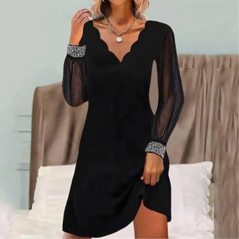Fashion Spring & Fall Cross-Border Wave V Neck Fashion Mesh Patchwork Sequined Sleeve Casual Long Sleeves Dress Mid-Length Dress Black 2XL
Fashion Spring & Fall Cross-Border Wave V Neck Fashion Mesh Patchwork Sequined Sleeve Casual Long Sleeves Dress Mid-Length Dress Black 2XL