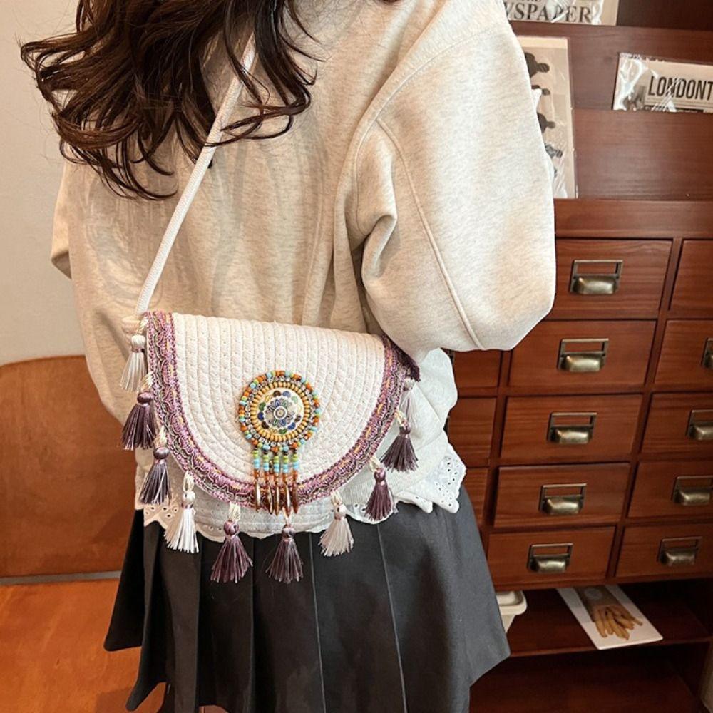 Leisure Fringe Shoulder Bag Large Capacity Bohemian Tassel Bag Ethnic Style Crossbody Bags Women рожевий
Leisure Fringe Shoulder Bag Large Capacity Bohemian Tassel Bag Ethnic Style Crossbody Bags Women рожевий