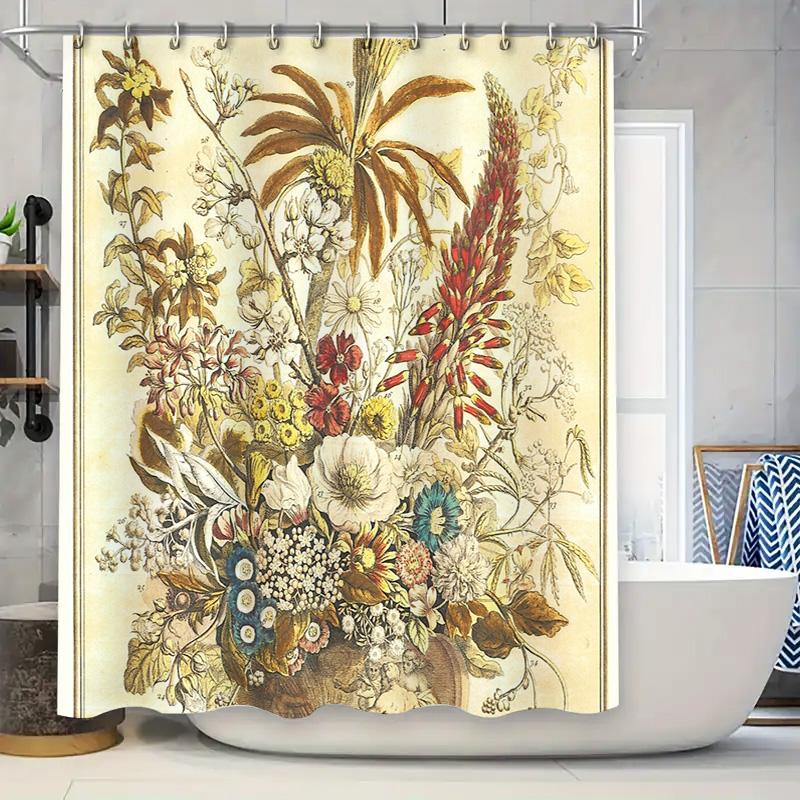 Vintage Floral Shower Curtain Botanical Pattern Bathroom Decor Farmhouse Rustic Wall Art Washable Curtains Home Textile W60H190(CM)-1 Pcs
Vintage Floral Shower Curtain Botanical Pattern Bathroom Decor Farmhouse Rustic Wall Art Washable Curtains Home Textile W60H190(CM)-1 Pcs