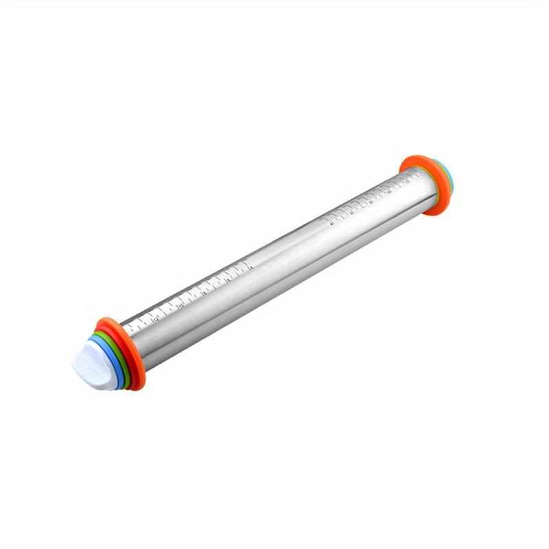 Бытовая 17-дюймовая нержавеющая скалка с регулируемым роликом и мерной шкалой 1PC